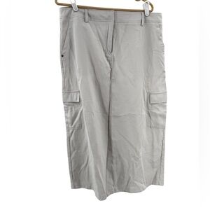 Liz Claiborne Women's khaki cargo 14 Maxi Skirt ankle length pockets modest